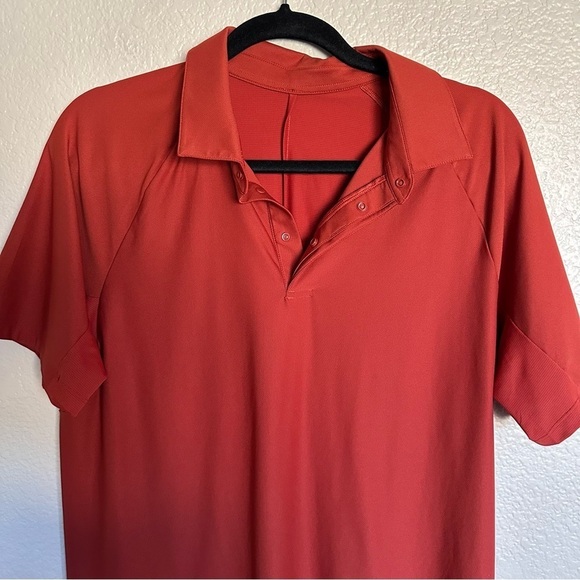 Lululemon Polo Shirt Mens Rust Stretch Golf Tennis Preppy Performance Casual - Picture 4 of 11